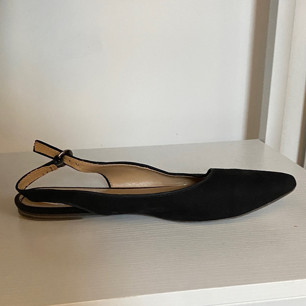 Time and Tru Black Slingback Flats